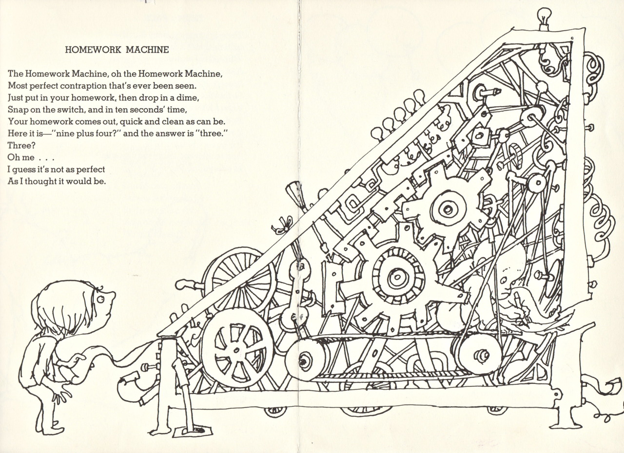 Book page with the poem and an illustration